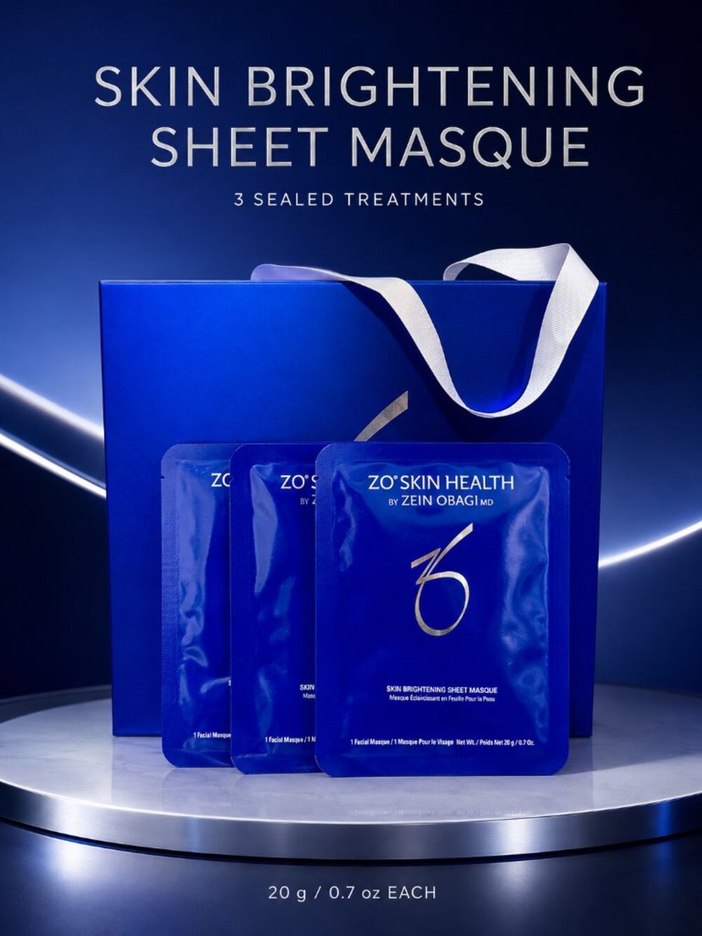 ZO Skin Health Brightening Sheet Masque 3-Pack Sealed Exp 2028
